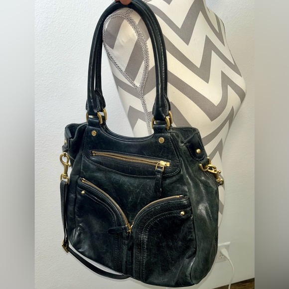 Cole Haan Shoulder Handbag Black Leather - Picture 1 of 12